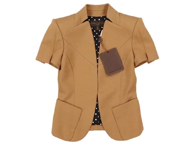 Louis Vuitton LOUIS VUITTON tailored jacket short sleeve cotton blend 36  ref.615997