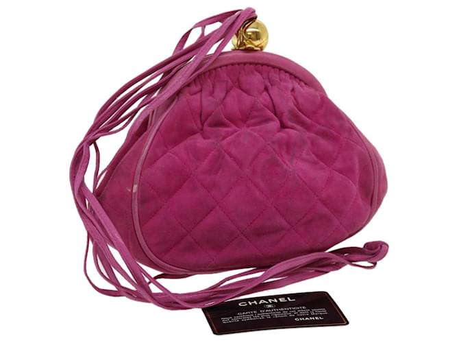 CHANEL Matelasse Fringe Shoulder Bag Suede Pink CC Auth 30274 ref.616071 -  Joli Closet