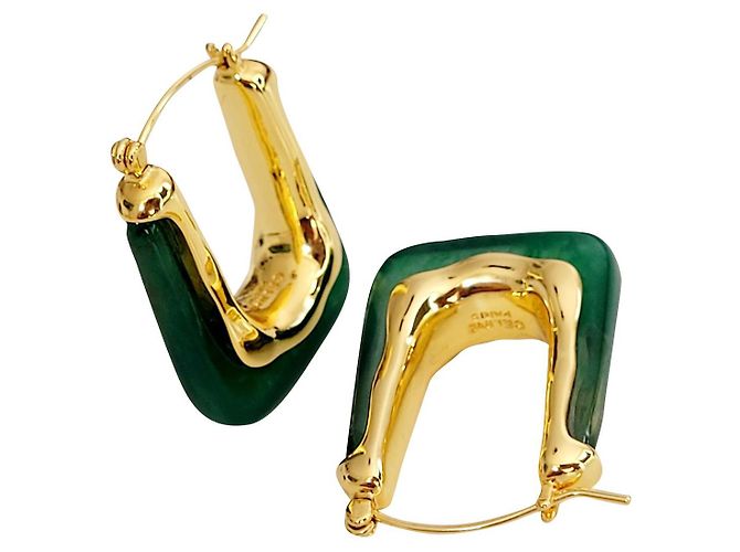 Orecchini Céline oro e verde in acciaio D'oro 