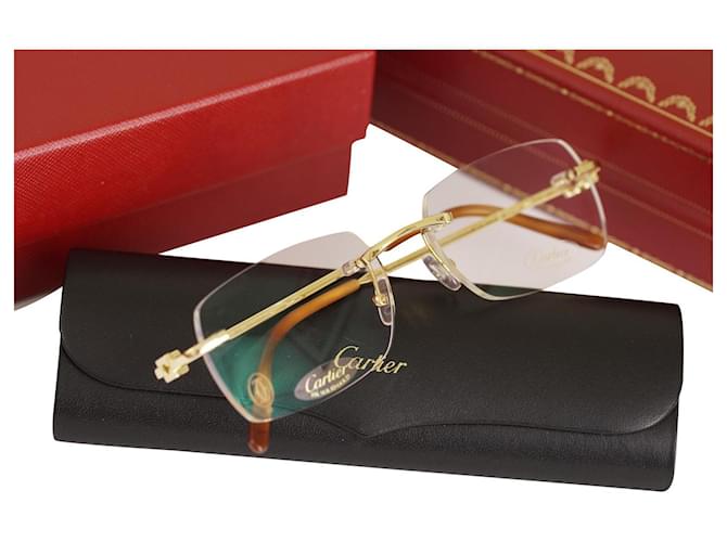 CARTIER EYEWEAR lined C UNISEX T8120165 SOLID GOLD FRAME Golden Yellow gold  ref.616257