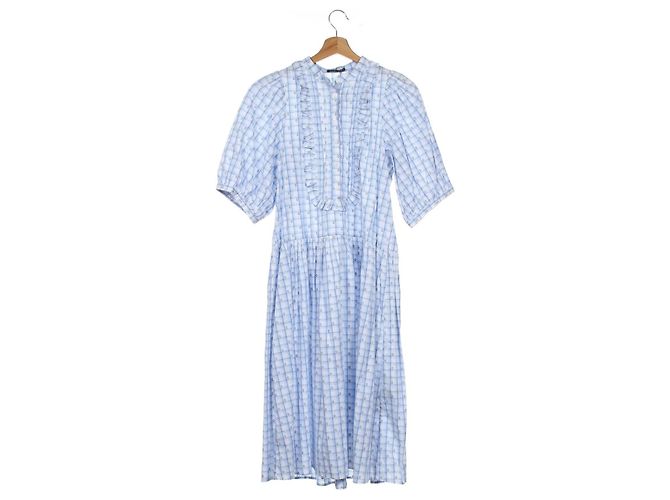 Vestido de algodão azul Stella Nova
