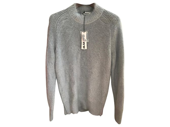 Jil Sander Rollkragenpullover aus Mohair in Blau