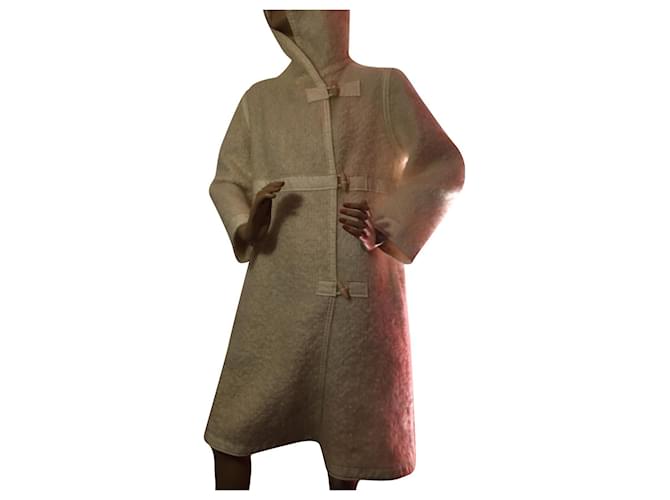 Courreges Courrèges duffle coat in mohair and wool Eggshell  ref.616379