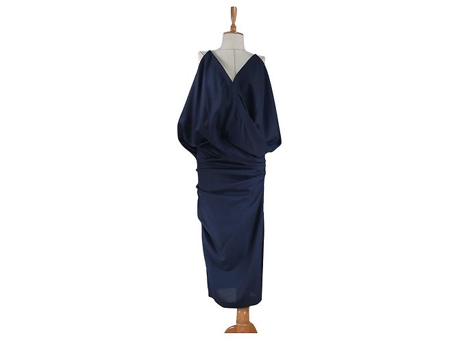 Abito midi senza maniche con scollo a V Jacquemus Blu Navy