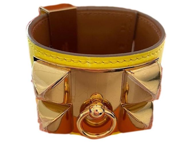 Bracciale Hermès Collier de Chien Giallo Coccodrillo 