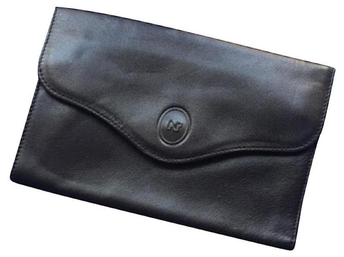 Nina Ricci Vintage schwarze Ledergeldbörse  ref.616437