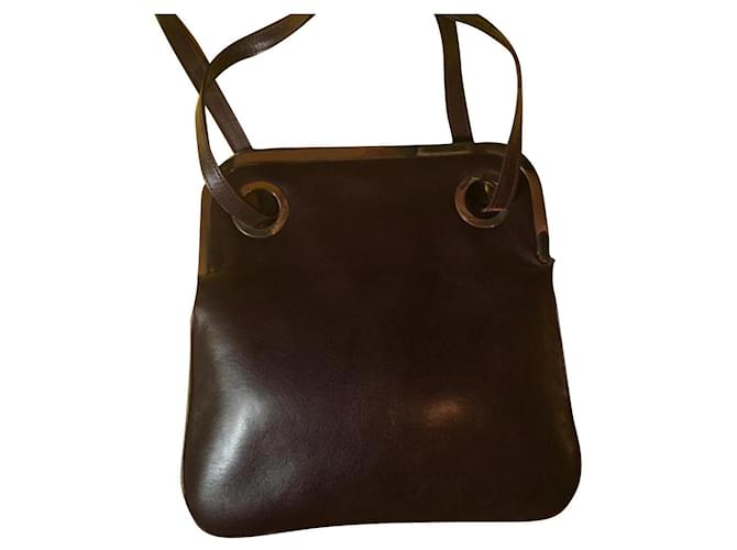 Vintage leather bag Charles Jourdan Prune  ref.616924