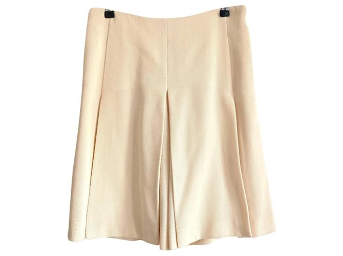 Chanel SS10 Cream Wool Split Front Bermudas Shorts  ref.617022