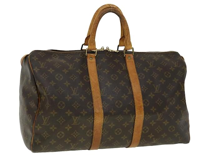 Louis Vuitton Monogram Keepall 45 Boston Bag M41428 LV Auth jk2169 Cloth  ref.617081