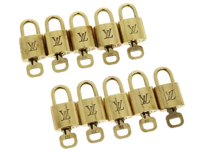 Louis Vuitton padlock 10Set Gold Tone LV Auth 30611 Metal  ref.617089