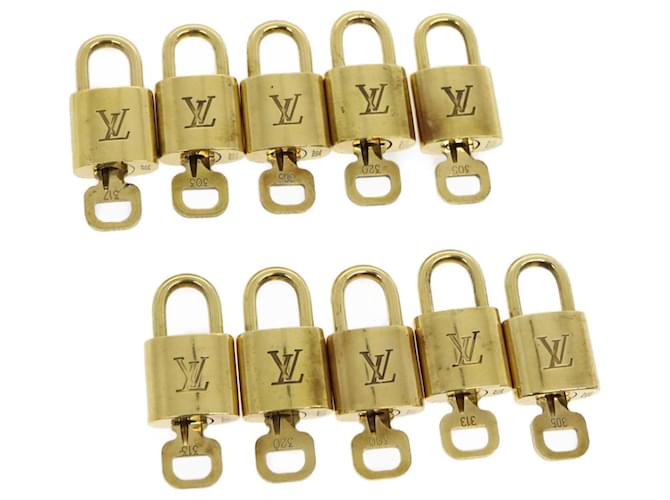 Louis Vuitton Vorhängeschloss 10Set Gold Tone LV Auth 30586 Metall  ref.617091