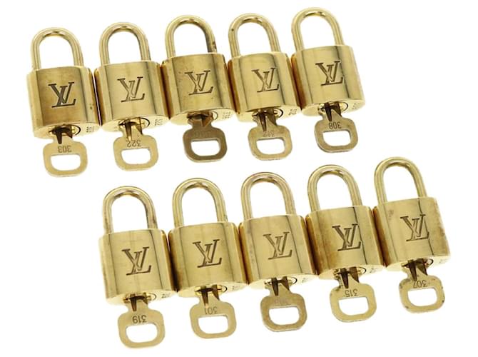 Louis Vuitton Vorhängeschloss 10Set Gold Tone LV Auth 30655 Metall  ref.617096