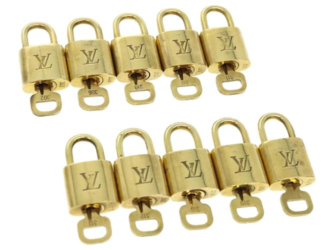 cadenas Louis Vuitton 10Set Cadenas Gold Tone LV Auth 30835 Métal  ref.617098