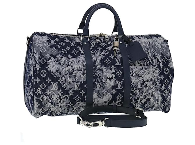 LOUIS VUITTON Monogram tapestry Keepall Bandouliere 50 Boston M57285 auth 30517a Cloth  ref.617112
