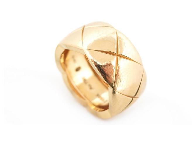 CHANEL COCO CRUSH GM J RING10574 T 54 In yellow gold 18K QUILTED GOLD RING Golden  ref.617171