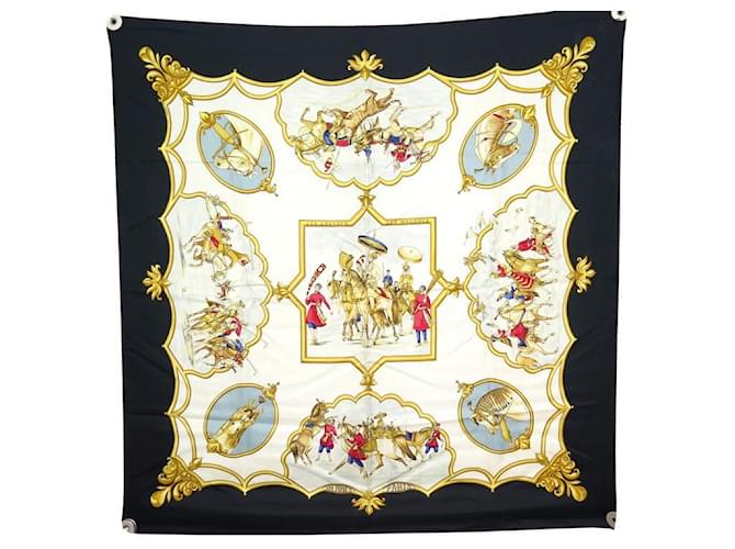 Hermès HERMES SCARF THE HORSES OF THE MOGHOLS FOUGEROLLE CARRE 90 SILK SCARF Multiple colors  ref.617189