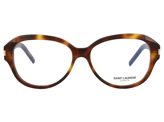 Saint Laurent Round-Frame Acetate Optical Frames Brown Cellulose fibre  ref.617310