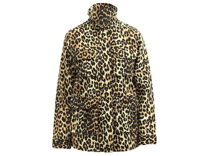 Ganni Camberwell Jacket In Animal Print Cotton  ref.617557