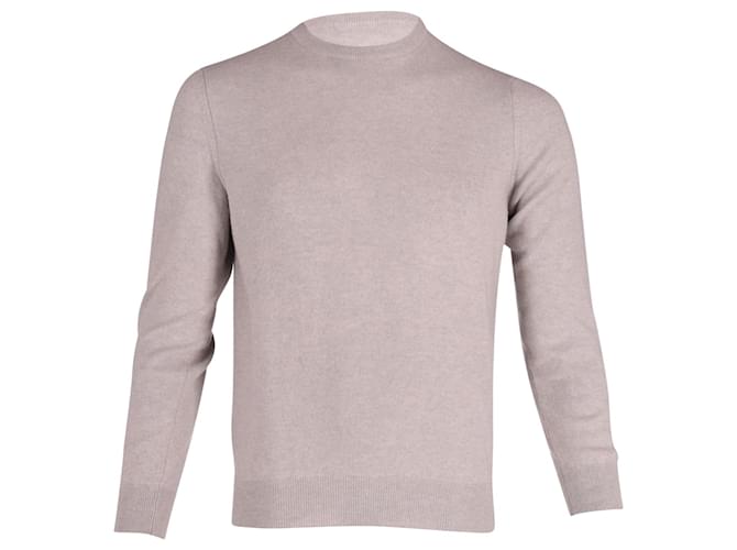 Suéter manga longa Ermenegildo Zegna em cashmere cinza Casimira Lã  ref.617559