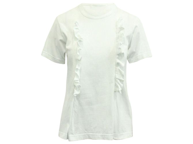 T-shirt Comme Des Garcons Ruffle in cotone bianco