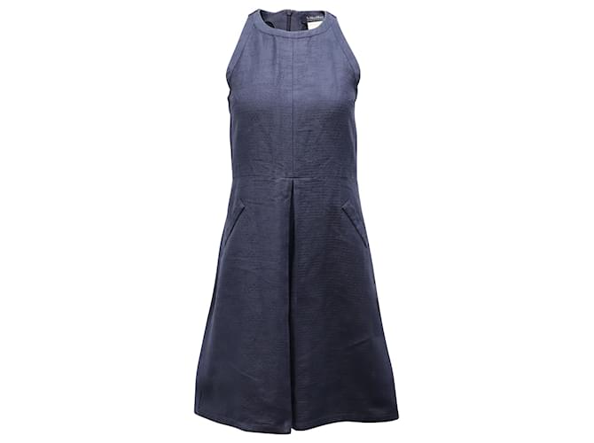 Autre Marque 'S Max Mara Neckholder-Kleid aus marineblauer Baumwolle  ref.617590