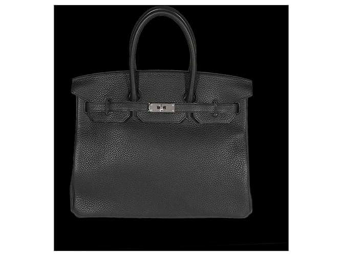 Hermès Hermes Plomb Clemence Birkin 35 Phw  Black  ref.617650