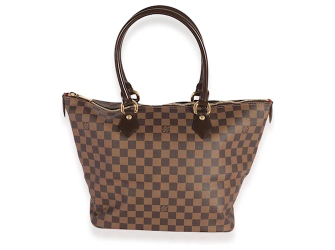 Louis Vuitton Damier Ebene Saleya Mm Brown Leather  ref.617659