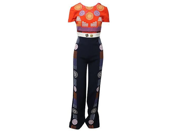 Peter Pilotto Embroidered Jumpsuit in Multicolor Polyamide