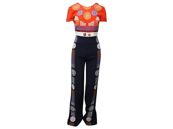 Peter Pilotto Embroidered Jumpsuit in Multicolor Polyamide Multiple colors Nylon  ref.617662