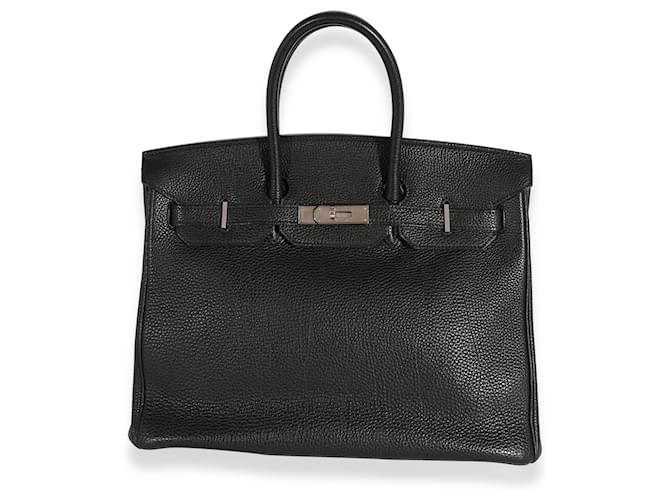 Hermès Hermes Black Togo Birkin 35 PHW Preto Couro  ref.617670