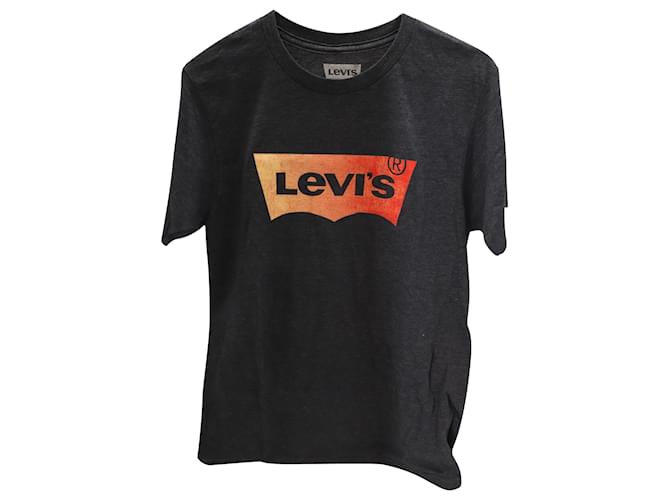 Camiseta Levi's Graphic Manga Curta em Jersey de Algodão Cinza  ref.617681
