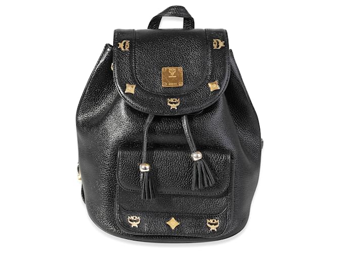 MCM Vintage Black Leather Backpack