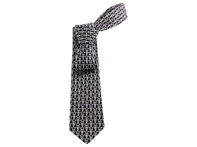 Cravate Givenchy à étoiles en soie noire Coton  ref.617724
