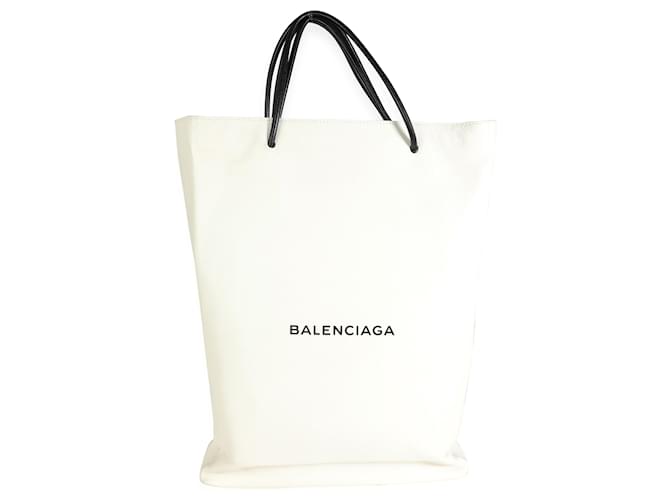 Day Balenciaga White Leather North South Shopping Tote   ref.617734