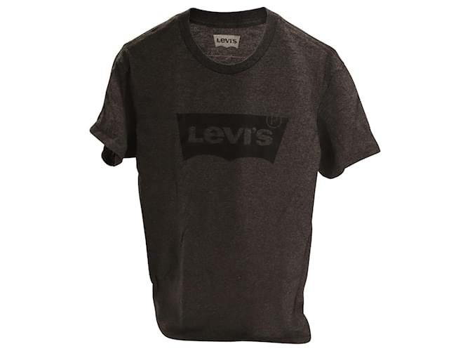Levi's Printed Logo Short Sleeve T-shirt in Grey Cotton Jersey  ref.617751