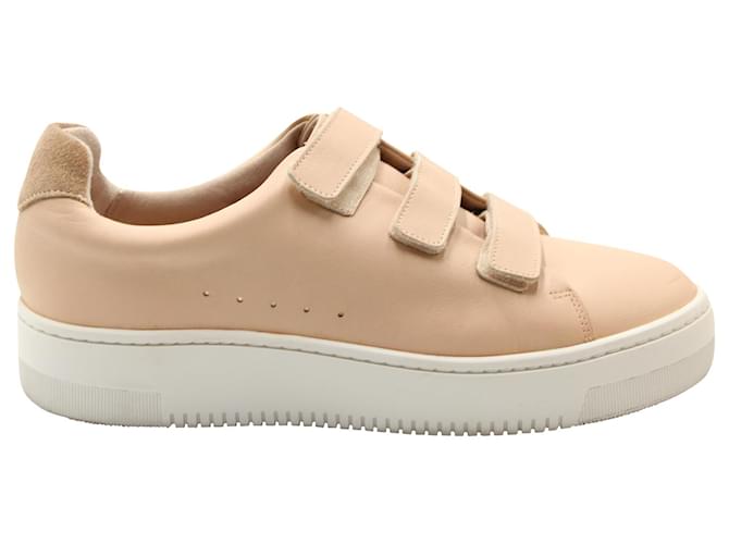  Sandro Paris Velcro Low Top Sneakers in Light Pink Leather  ref.617780