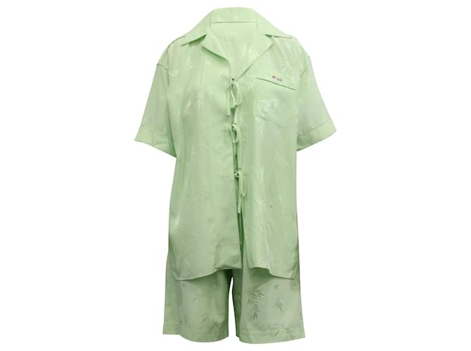 Alexander Wang Pijama Jacquard Top e Shorts em Viscose Menta Fibra de celulose  ref.617785
