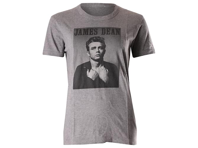 Dolce & Gabbana T-shirt James Dean à manches courtes en coton gris  ref.617800