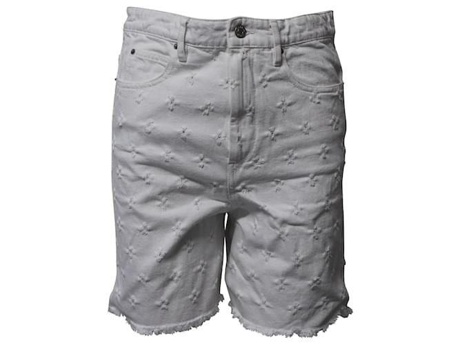 Isabel Marant Etoile Bermuda-Shorts in Distressed-Optik aus weißem Baumwoll-Denim Baumwolle  ref.617805