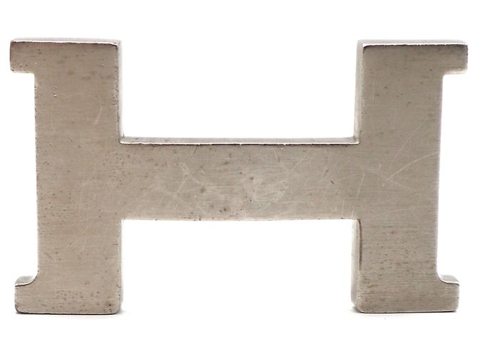 Cinturón Hermès Hebilla Cepillada Plata Metal 42mm