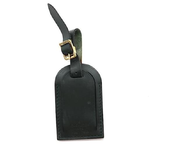 Black Smooth Calf Leather Luggage Tag