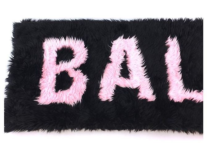 Day Cachecol Balenciaga Oversize de pele sintética com logo preto rosa