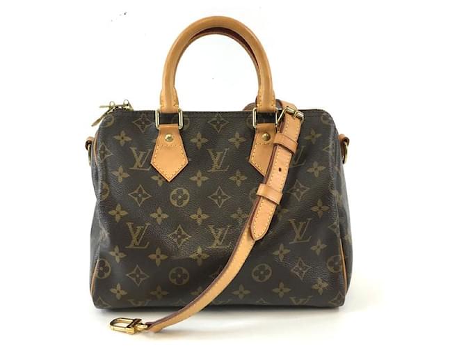 LOUIS VUITTON Speedy 30 Bandouliere Monogram Canvas Shoulder Bag Brown