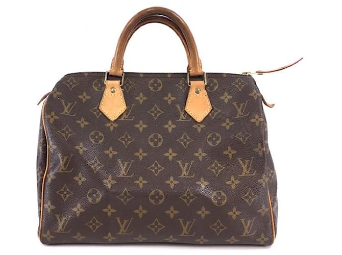Louis Vuitton Speedy 30 Monogram Satchel Purse Brown Bag Handbag
