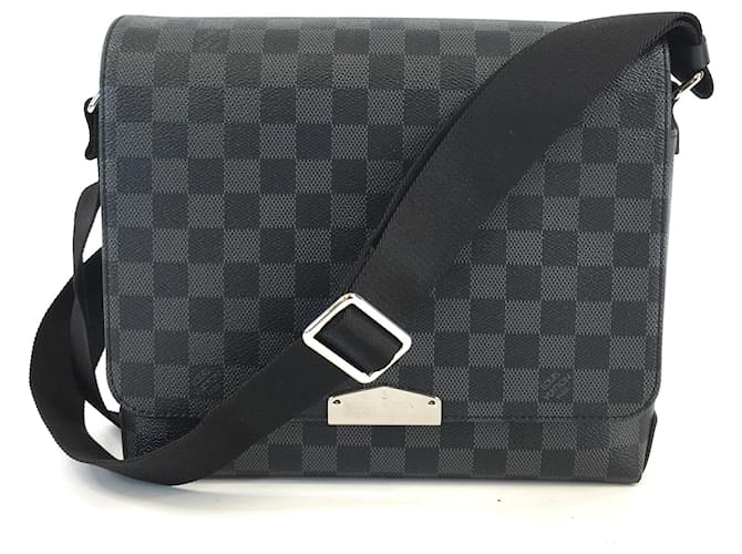 Louis Vuitton District Canvas Shoulder Bag (pre-owned) in Black