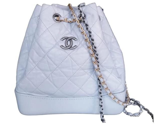 Chanel mochila chael gabrielle Azul claro Couro  ref.618877