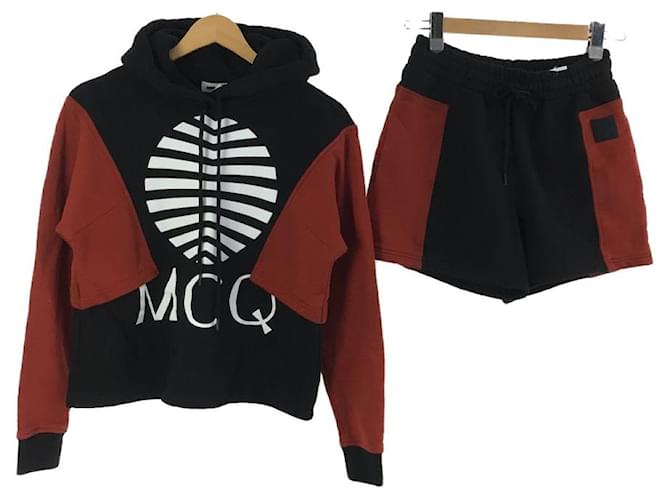 Logotipo de McQ Alexander McQueen/Sudadera con capucha/Pantalones cortos/Configuración/XXS/Algodón/BLK Negro  ref.619022