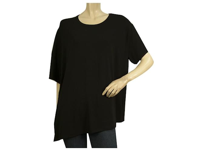 Neil Barrett Black Asymmetric Relaxed Oversize Style Long T-Shirt Top Size S Acetate  ref.619055
