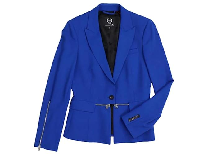 Alexander McQUEEN tailored jacket 2way long sleeve wool Blue Viscose Elastane Polyamide  ref.619066