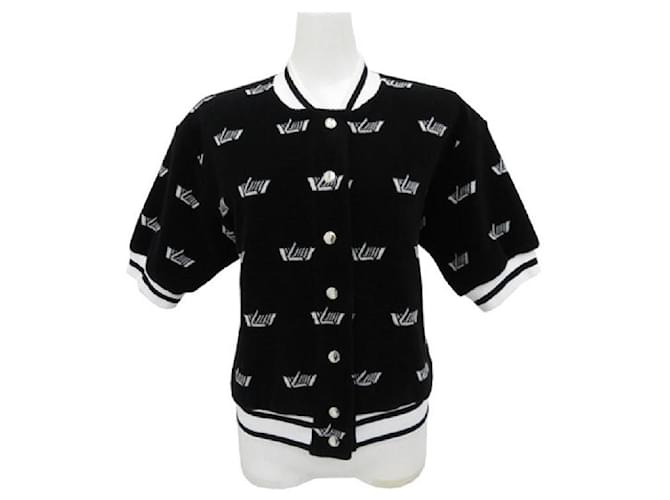 Louis Vuitton LV Vitesse short sleeve bomber jacket black x white XS Cotton Cashmere Nylon Rayon  ref.619083
